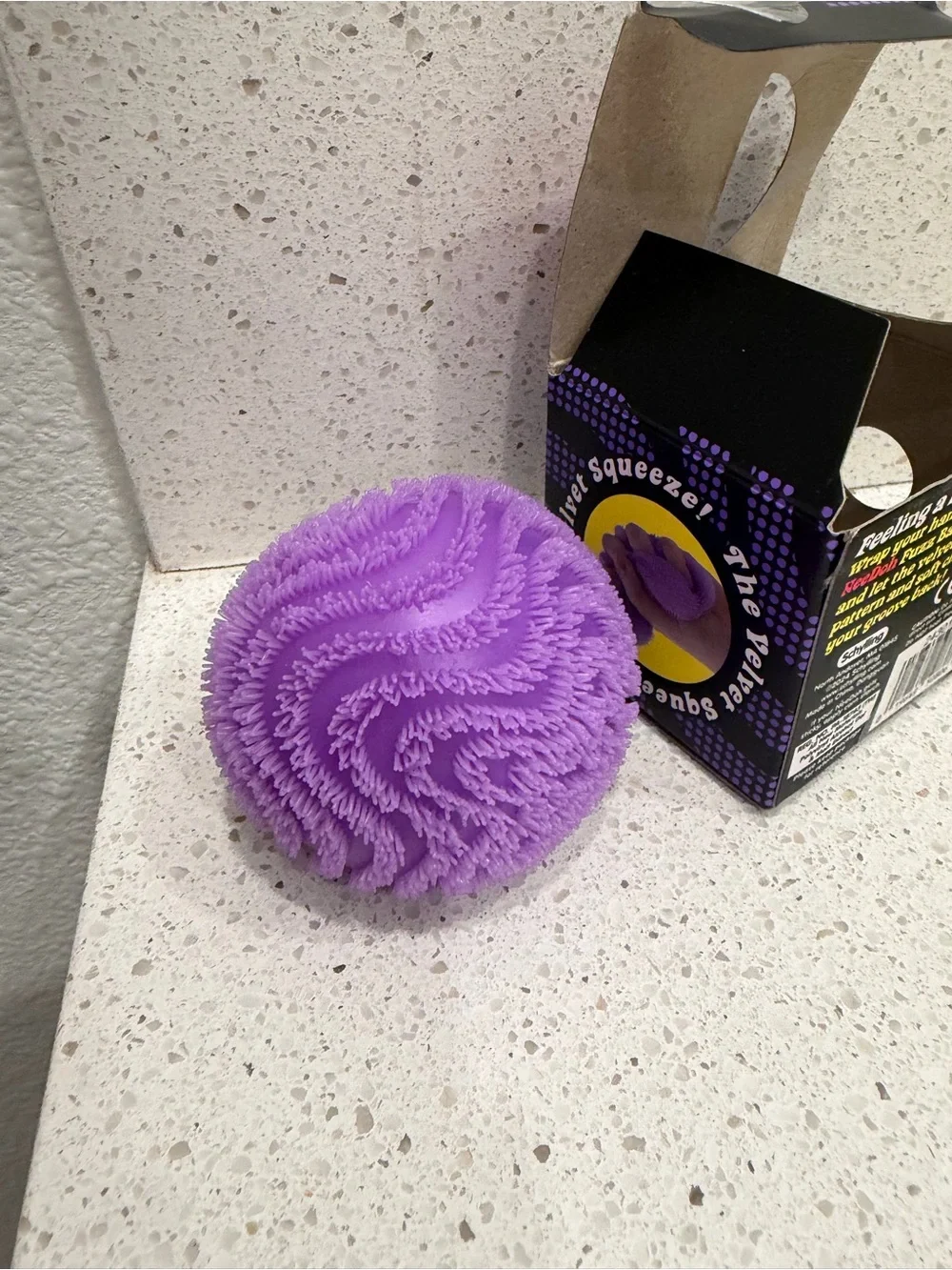 PURPLE Nee Doh Needoh Fuzz Ball Wonder Waves Velvet Squeeze Fidget EUC